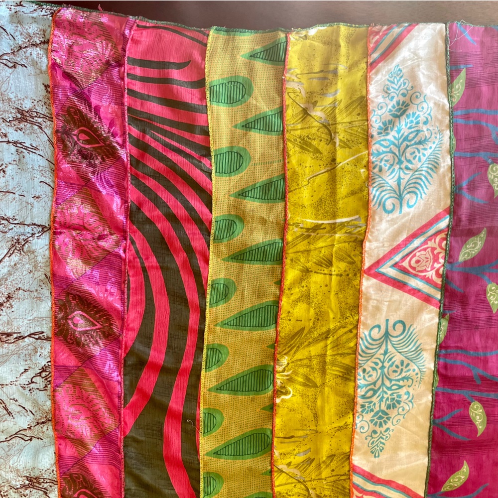 Recycled sari silk scarf